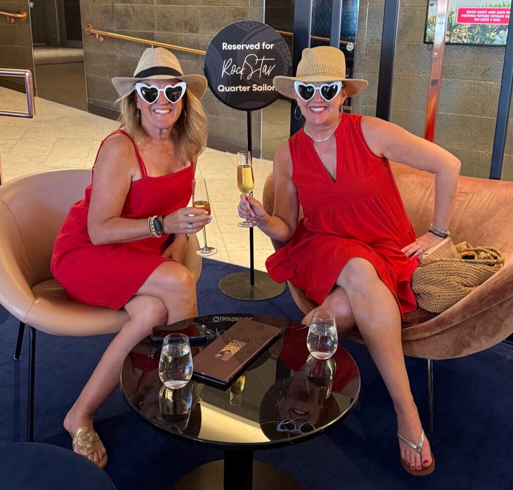 Virgin Voyage on Virgin Voyages Toasting our Virgin Voyage on Virgin Voyages at the Rockstar Welcome Reception