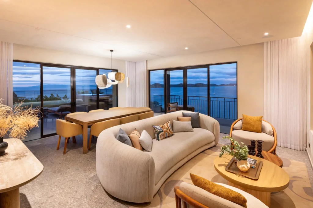 Clifftop villa living room at Waldorf Astoria Costa Rica Punta Cacique