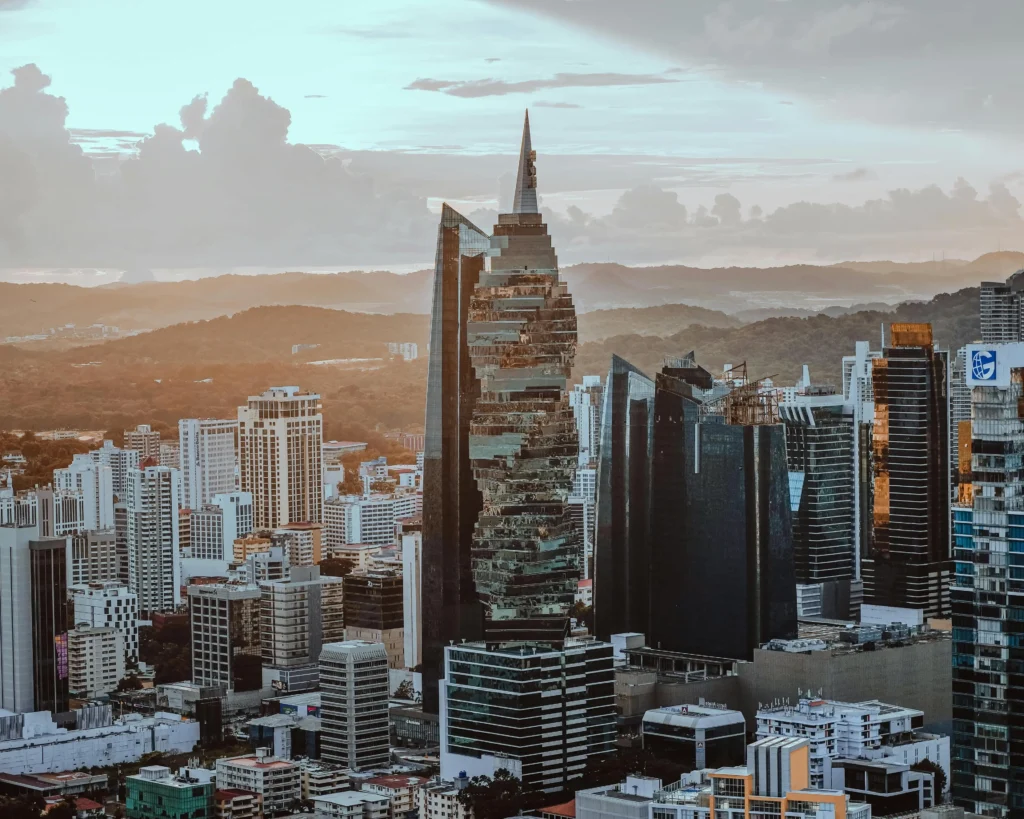 Panama City skyline with the historic Casco Viejo district in the foreground